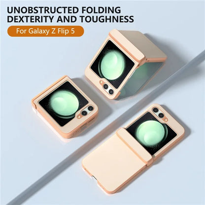 For Samsung Galaxy Z Flip5 5G Case Leather + PC Slim Phone Cover Hinge Protection