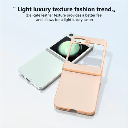 For Samsung Galaxy Z Flip5 5G Case Leather + PC Slim Phone Cover Hinge Protection