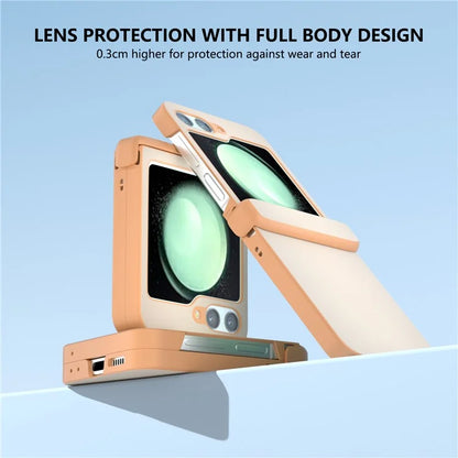 For Samsung Galaxy Z Flip5 5G Case Leather + PC Slim Phone Cover Hinge Protection