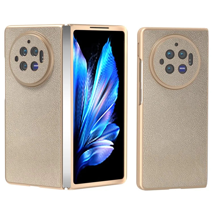 For vivo X Fold3 Case PU Leather Coated Hard PC Folding Phone Cover