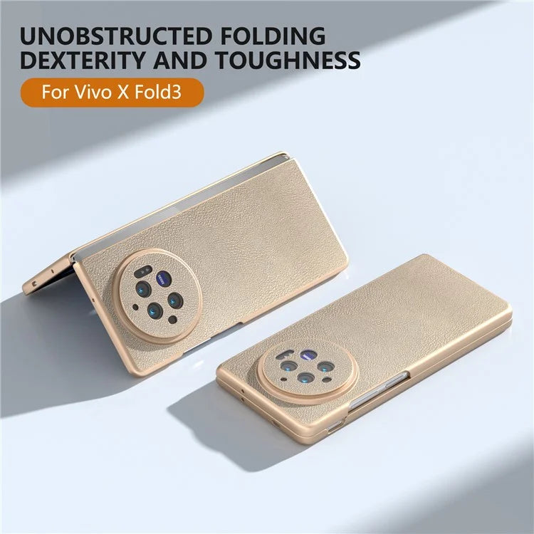 For vivo X Fold3 Case PU Leather Coated Hard PC Folding Phone Cover