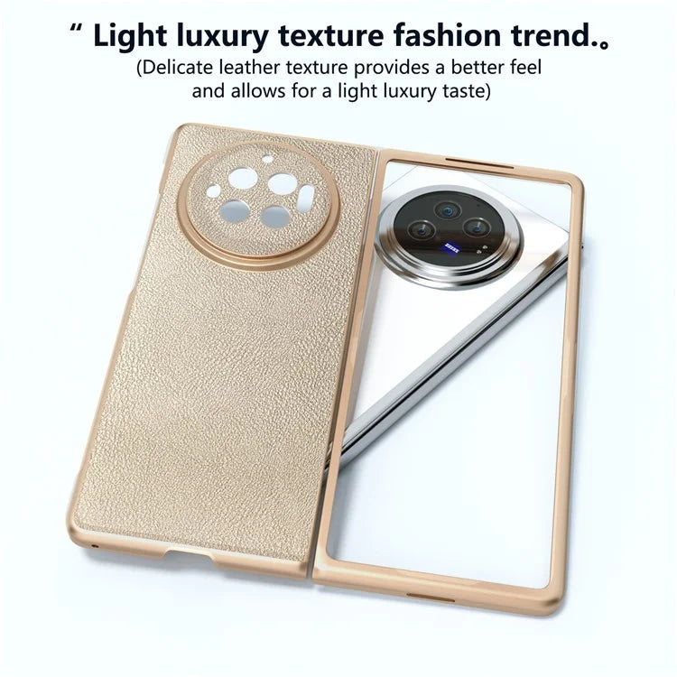 For vivo X Fold3 Case PU Leather Coated Hard PC Folding Phone Cover