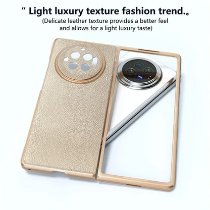 For vivo X Fold3 Case PU Leather Coated Hard PC Folding Phone Cover