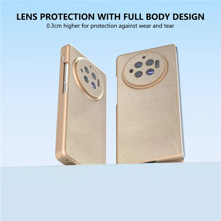For vivo X Fold3 Case PU Leather Coated Hard PC Folding Phone Cover