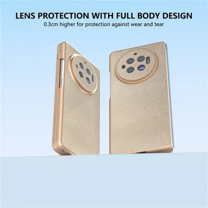 For vivo X Fold3 Case PU Leather Coated Hard PC Folding Phone Cover