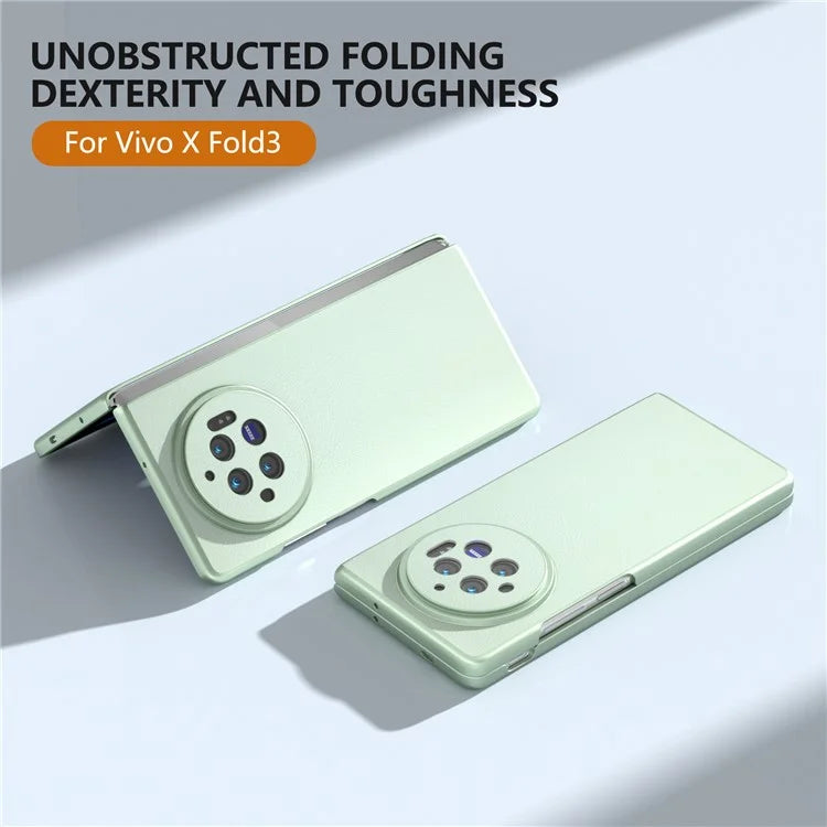 For vivo X Fold3 Case PU Leather Coated Hard PC Folding Phone Cover