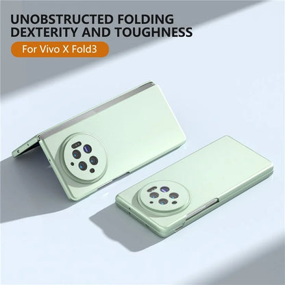 For vivo X Fold3 Case PU Leather Coated Hard PC Folding Phone Cover