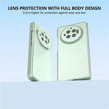 For vivo X Fold3 Case PU Leather Coated Hard PC Folding Phone Cover