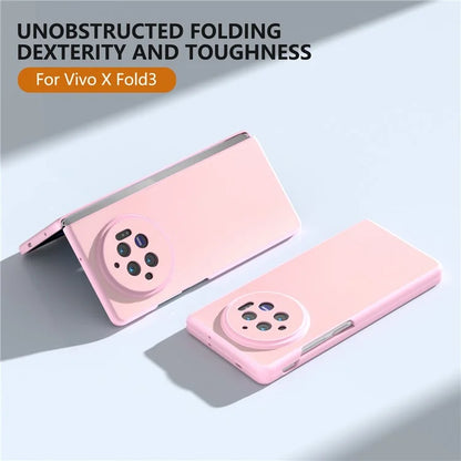 For vivo X Fold3 Case PU Leather Coated Hard PC Folding Phone Cover