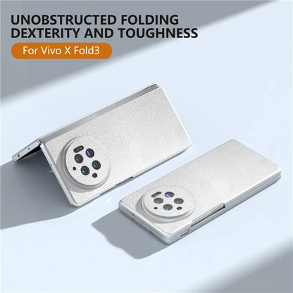 For vivo X Fold3 Case PU Leather Coated Hard PC Folding Phone Cover