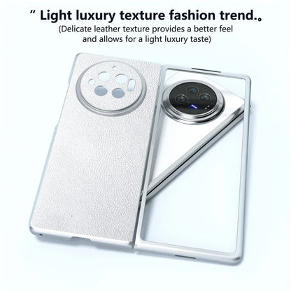 For vivo X Fold3 Case PU Leather Coated Hard PC Folding Phone Cover