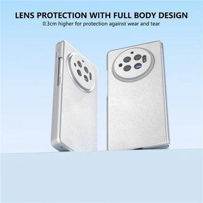 For vivo X Fold3 Case PU Leather Coated Hard PC Folding Phone Cover