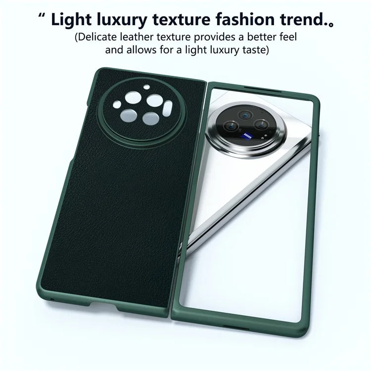 For vivo X Fold3 Case PU Leather Coated Hard PC Folding Phone Cover
