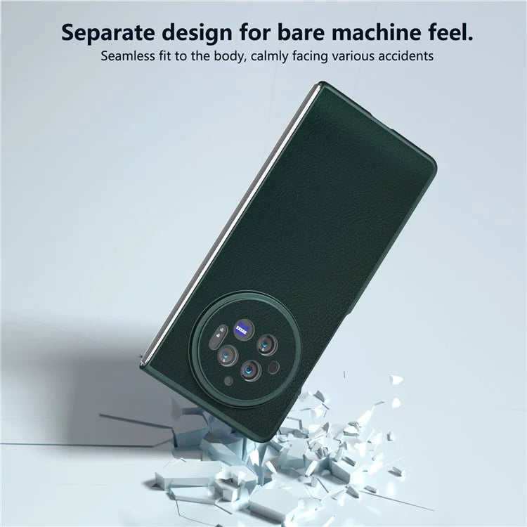 For vivo X Fold3 Case PU Leather Coated Hard PC Folding Phone Cover