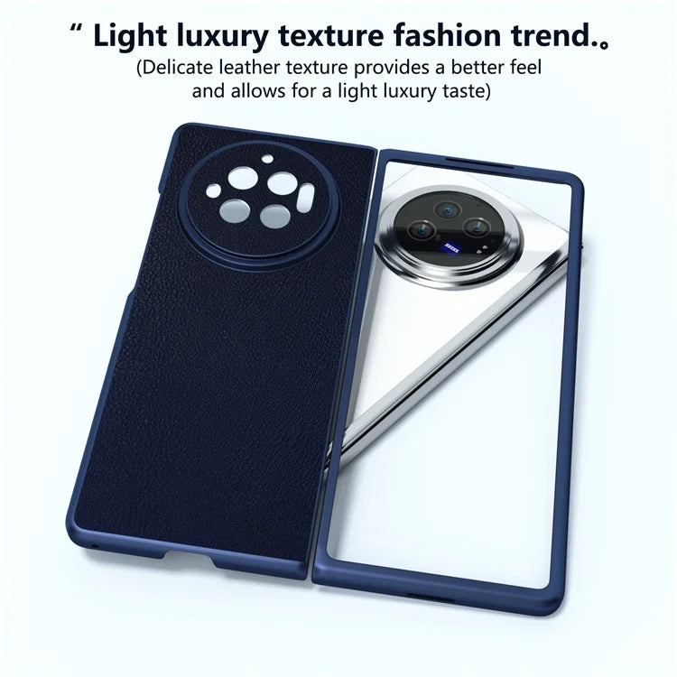 For vivo X Fold3 Case PU Leather Coated Hard PC Folding Phone Cover