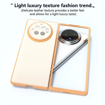 For vivo X Fold3 Case PU Leather Coated Hard PC Folding Phone Cover