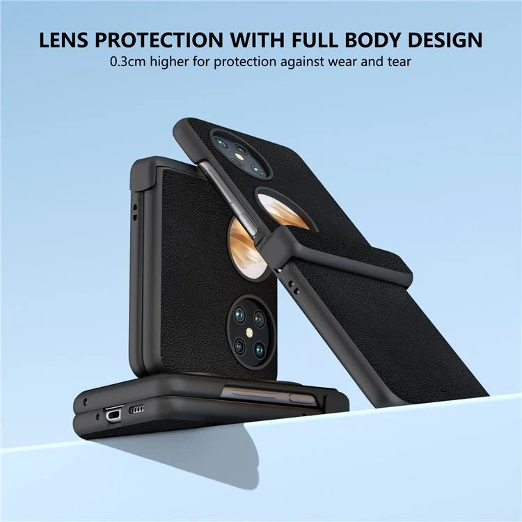 For Huawei Pocket 2 Hinge Protection Case Leather + PC Shockproof Phone Cover