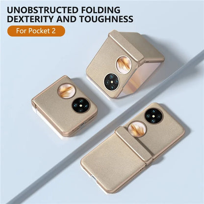 For Huawei Pocket 2 Hinge Protection Case Leather + PC Shockproof Phone Cover