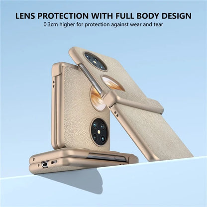 For Huawei Pocket 2 Hinge Protection Case Leather + PC Shockproof Phone Cover