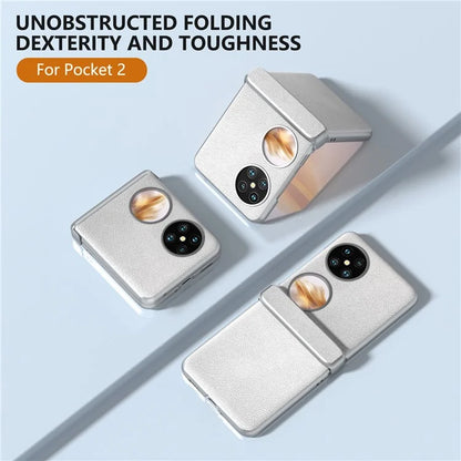 For Huawei Pocket 2 Hinge Protection Case Leather + PC Shockproof Phone Cover