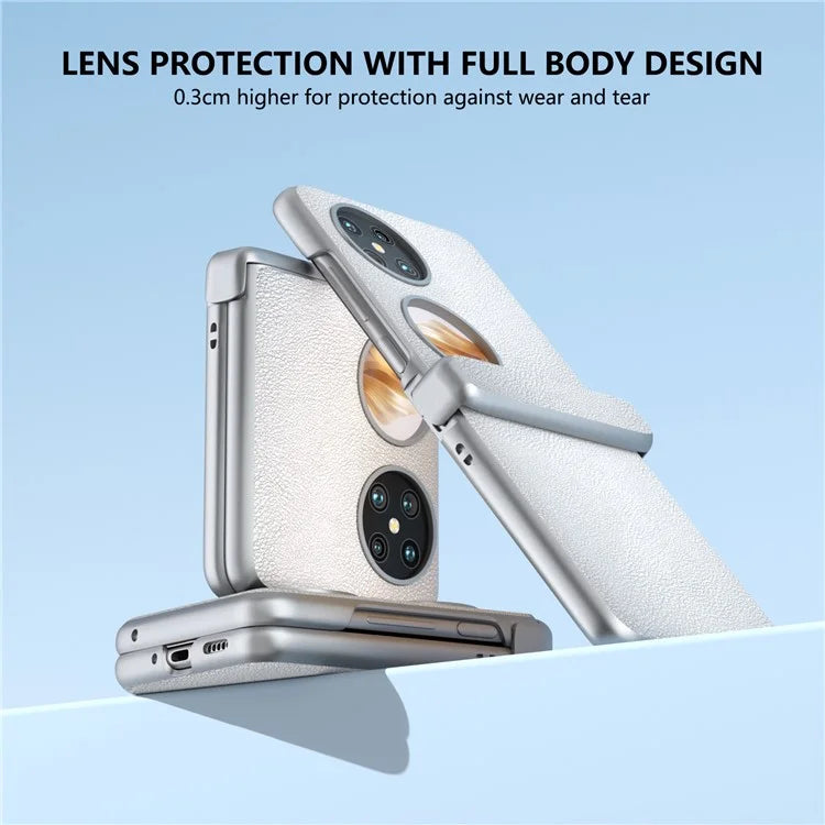For Huawei Pocket 2 Hinge Protection Case Leather + PC Shockproof Phone Cover