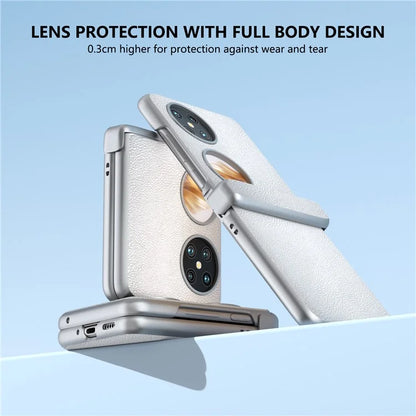 For Huawei Pocket 2 Hinge Protection Case Leather + PC Shockproof Phone Cover