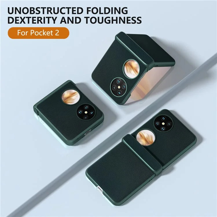 For Huawei Pocket 2 Hinge Protection Case Leather + PC Shockproof Phone Cover