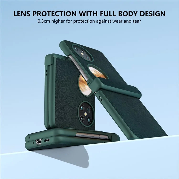 For Huawei Pocket 2 Hinge Protection Case Leather + PC Shockproof Phone Cover