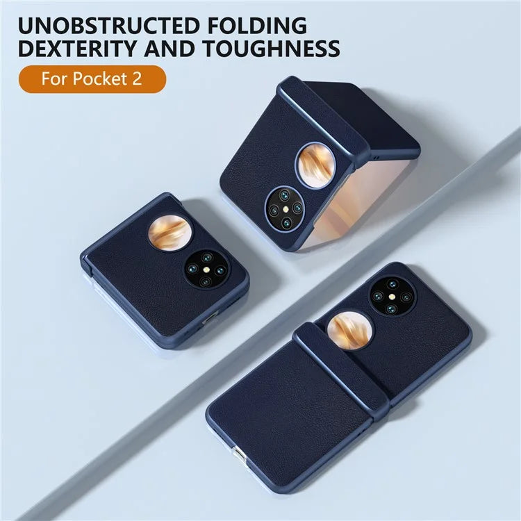 For Huawei Pocket 2 Hinge Protection Case Leather + PC Shockproof Phone Cover