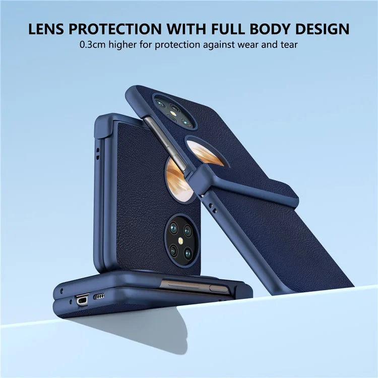 For Huawei Pocket 2 Hinge Protection Case Leather + PC Shockproof Phone Cover
