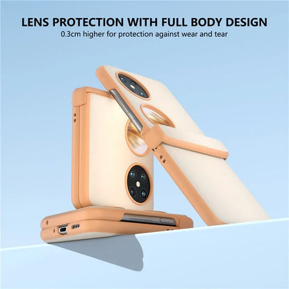For Huawei Pocket 2 Hinge Protection Case Leather + PC Shockproof Phone Cover