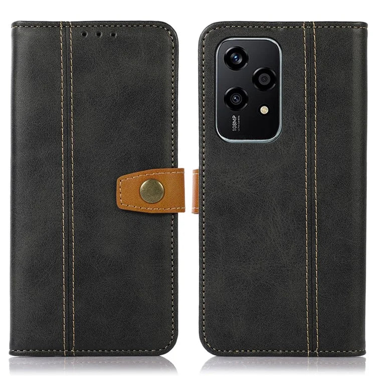 For Honor 200 Lite Case Stand Wallet Function Calf Texture Leather Phone Cover