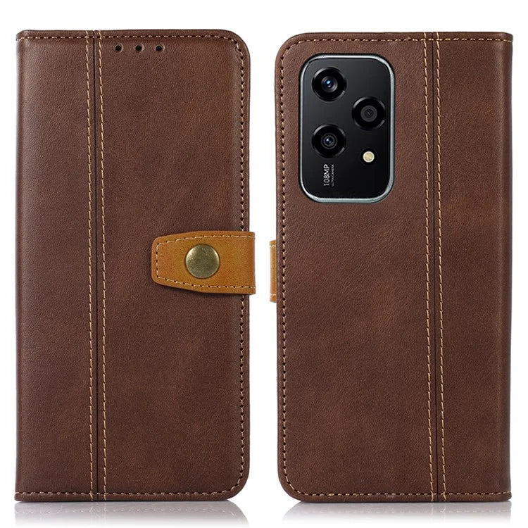 For Honor 200 Lite Case Stand Wallet Function Calf Texture Leather Phone Cover