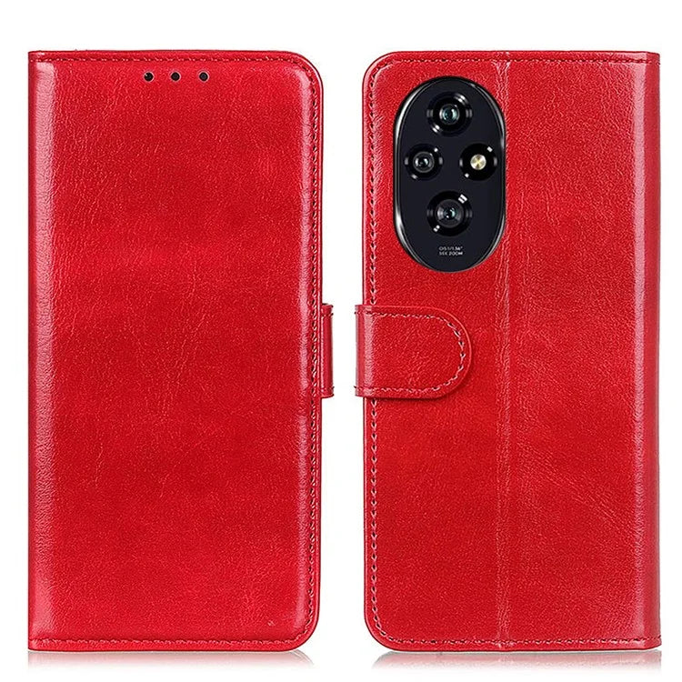 For Honor 200 Pro 5G Case PU Leather Phone Wallet Cover Crazy Horse Texture