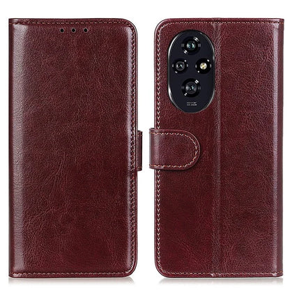 For Honor 200 Pro 5G Case PU Leather Phone Wallet Cover Crazy Horse Texture
