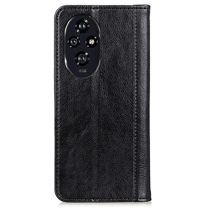For Honor 200 Pro 5G Case Split Leather Litchi Texture Phone Cover Wallet Stand