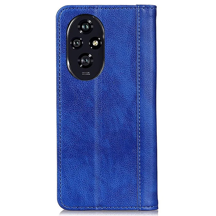 For Honor 200 Pro 5G Case Split Leather Litchi Texture Phone Cover Wallet Stand