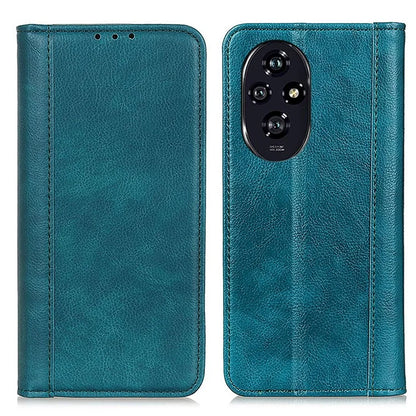 For Honor 200 Pro 5G Case Split Leather Litchi Texture Phone Cover Wallet Stand