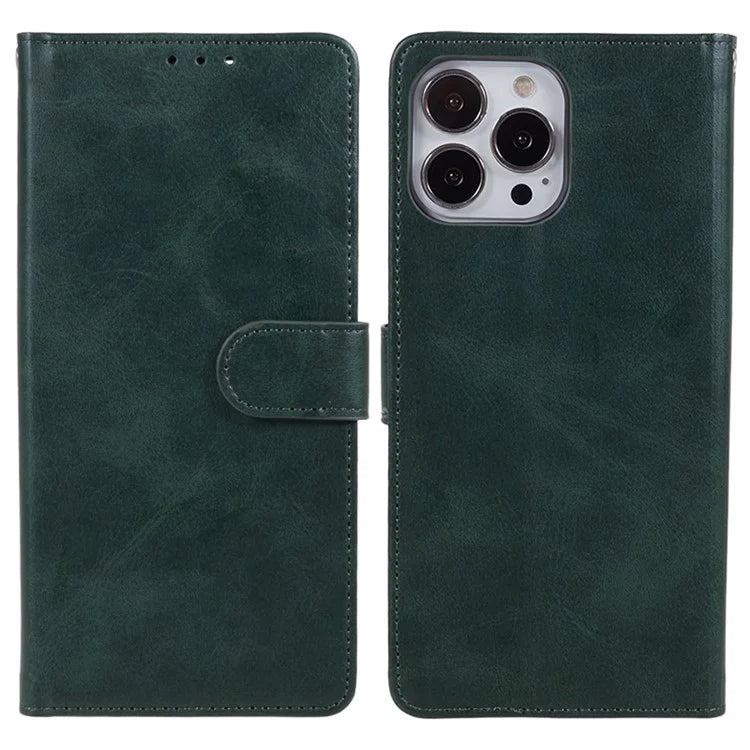 For iPhone 16 Pro Max Case Calf Texture Leather Phone Cover Side Magnetic Clasp