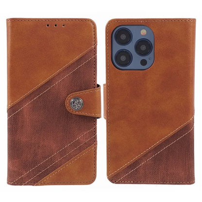 For iPhone 16 Pro Max Case Flip Stand Leather Splicing Phone Cover