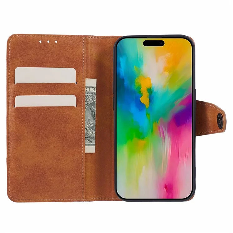For iPhone 16 Pro Max Case Flip Stand Leather Splicing Phone Cover