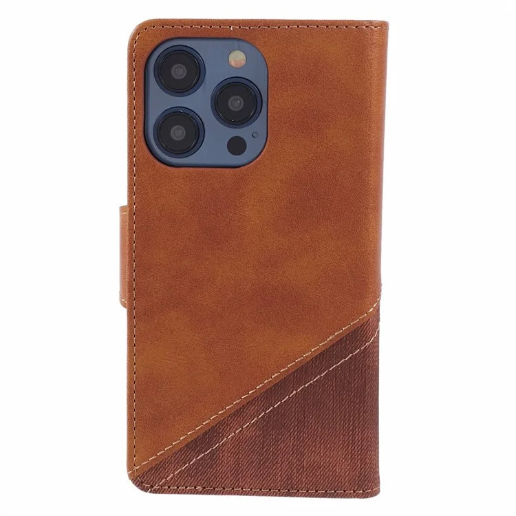 For iPhone 16 Pro Max Case Flip Stand Leather Splicing Phone Cover