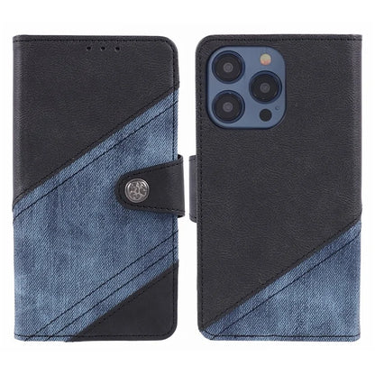For iPhone 16 Pro Max Case Flip Stand Leather Splicing Phone Cover