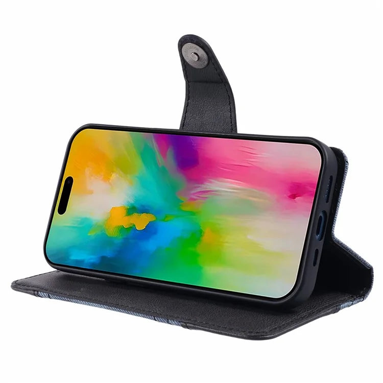 For iPhone 16 Pro Max Case Flip Stand Leather Splicing Phone Cover