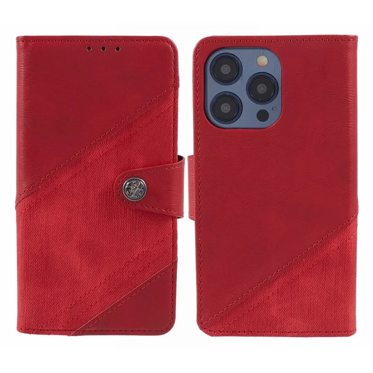 For iPhone 16 Pro Max Case Flip Stand Leather Splicing Phone Cover
