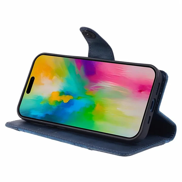 For iPhone 16 Pro Max Case Flip Stand Leather Splicing Phone Cover