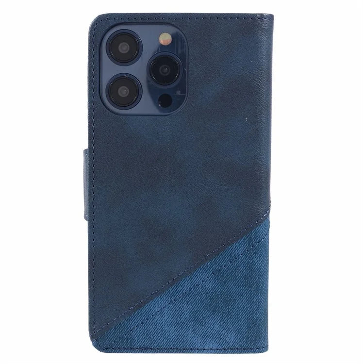 For iPhone 16 Pro Max Case Flip Stand Leather Splicing Phone Cover