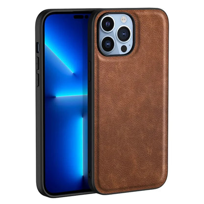 For iPhone 16 Pro Max Case Retro PU Leather Coated PC+TPU Phone Cover