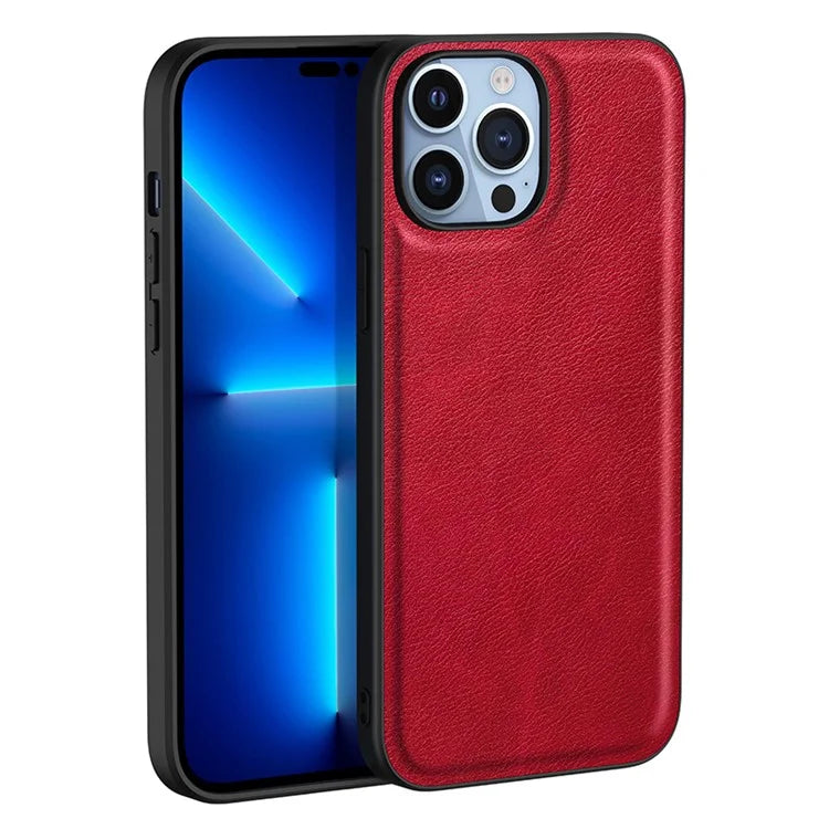 For iPhone 16 Pro Max Case Retro PU Leather Coated PC+TPU Phone Cover