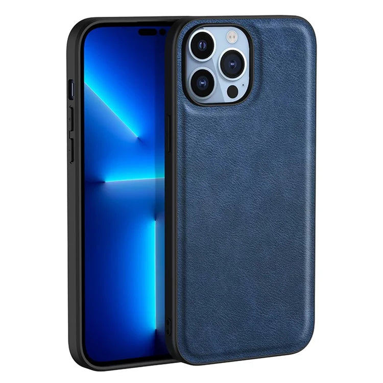 For iPhone 16 Pro Max Case Retro PU Leather Coated PC+TPU Phone Cover